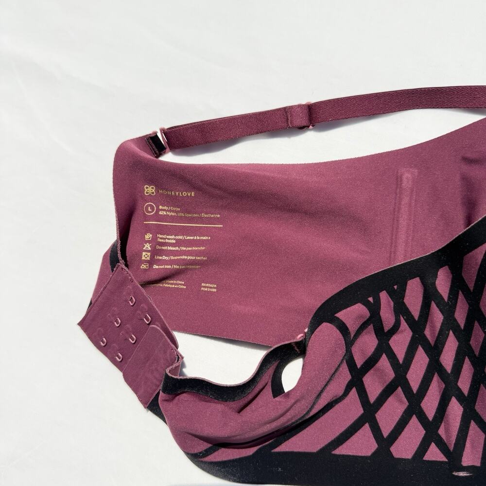 Honeylove Silhouette Bra Velvet Fig Burgundy Womens Large Wireless - Picture 5 of 5